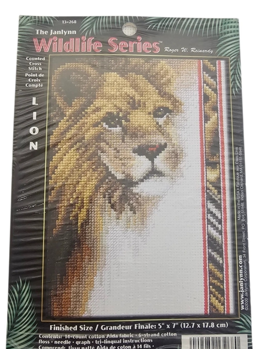 Janlynn Wildlife Series Lion Cross Stitch Kit By Roger W. Reinardy 13-268 - 5x7
